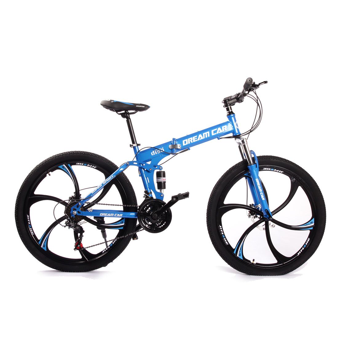 Велосипед горный DreamCar Складной Двухподвес К26/СК21/Сталь синий