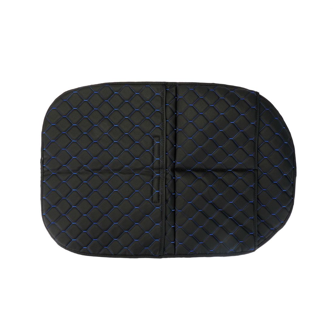 Защитная накидка на спинку сидения авто / авточехлы на спинку сиденья 2+1 карман на липучке, цвет черный стяжок синий Экокожа