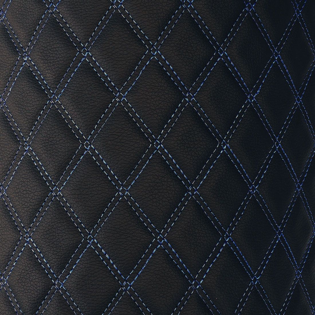 Экокожа стеганая для авто чехлов салона мебели Черная Двойной Ромб Синий 7мм 1.4м х 4м