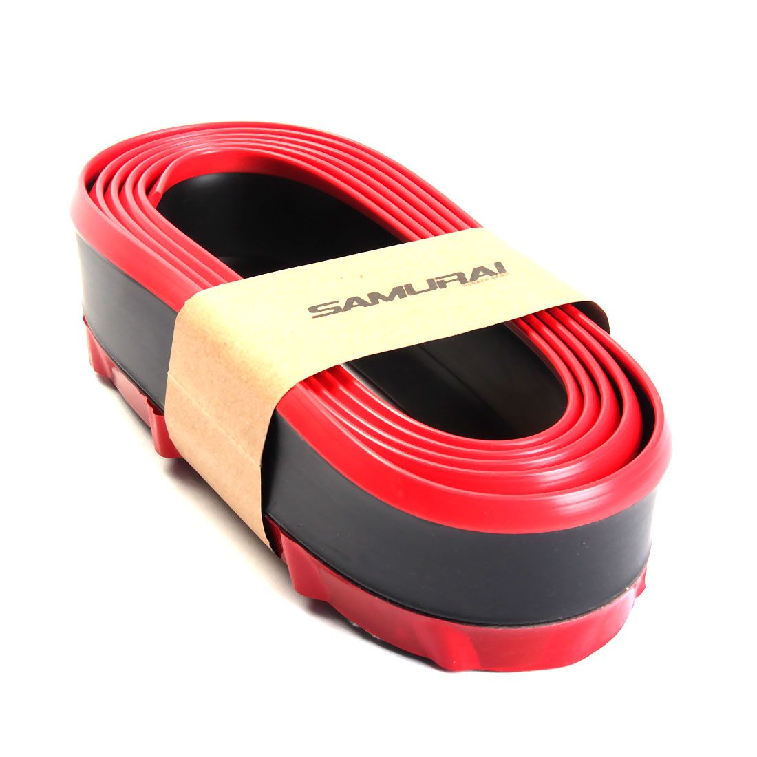 Универсальная резиновая губа SAMURAI на передний бампер, красный